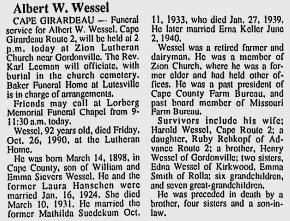 Wessel, Albert W.