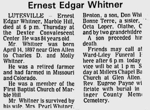 Whitener, Ernest Edgar