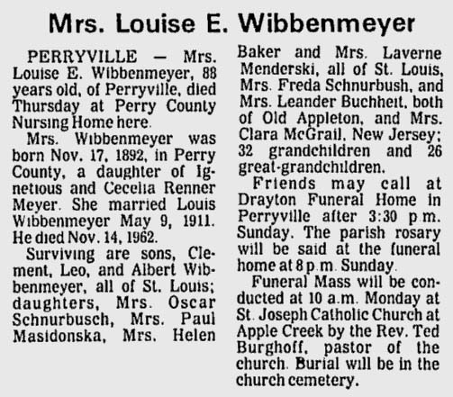 Wibbenmeyer, Louise Elizabeth (nee Meyer)