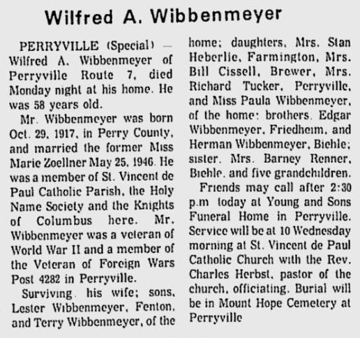 Wibbenmeyer, Wilfred August