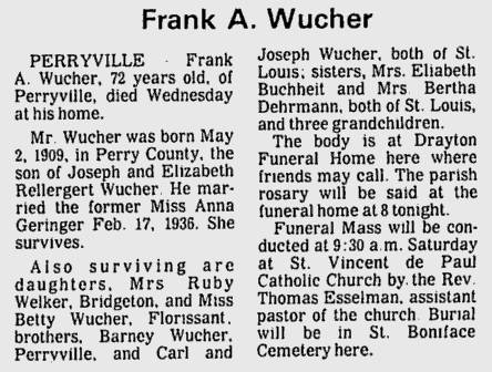 Wucher, Frank A.